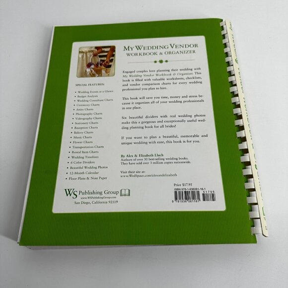 My Wedding Vendor Workbook & Organizer Spiral Bound Book - Picture 3 of 5